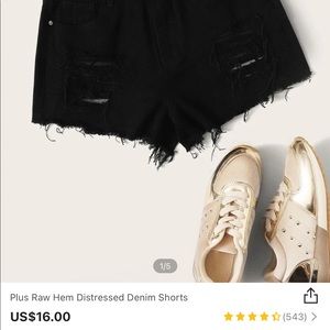 SHEIN black denim shorts